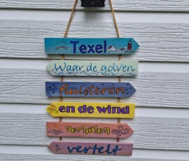 Eigengemaakte bordjes met mooi gedicht